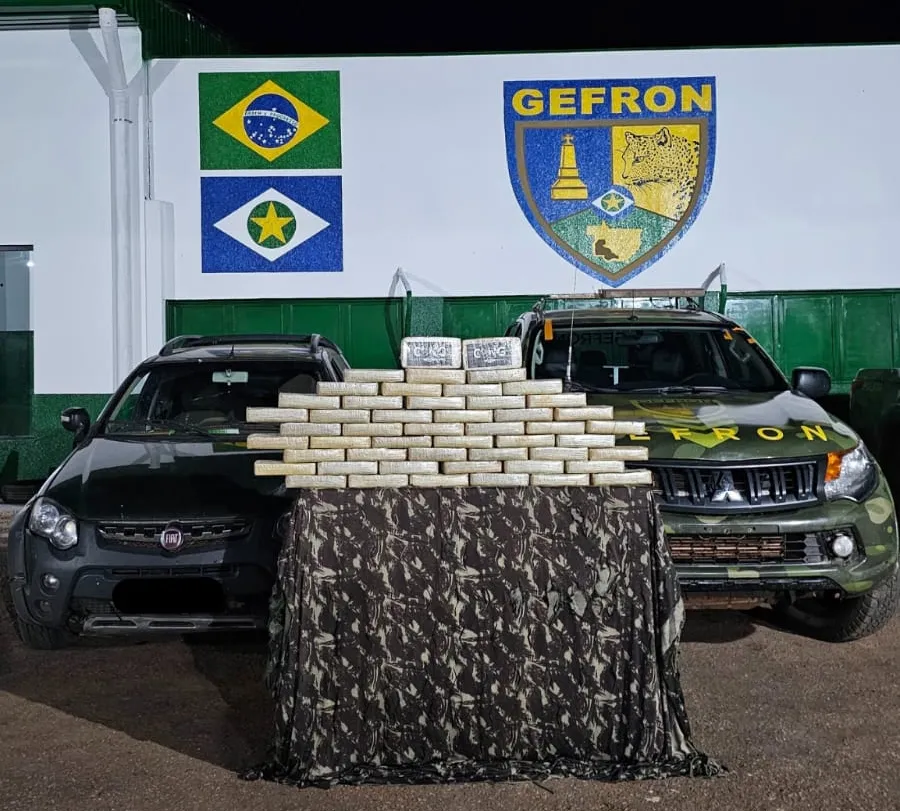 Gefron intercepta 50 tabletes de cocaína em Mato Grosso e impõe prejuízo milionário ao crime organizado