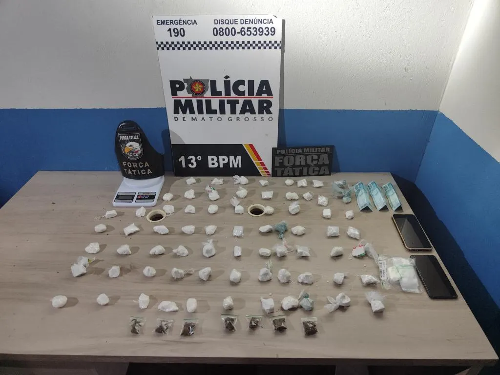Mulher é presa com drogas em casa após ser flagrada pela Polícia Militar de Mato Grosso