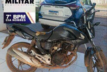 Durante abordagem na Ponte de Ferro, PM identificou motocicleta com placa e chassi de veículos diferentes, ambos com registro de furto em Cuiabá