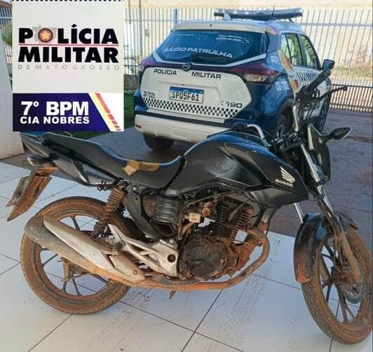 Durante abordagem na Ponte de Ferro, PM identificou motocicleta com placa e chassi de veículos diferentes, ambos com registro de furto em Cuiabá
