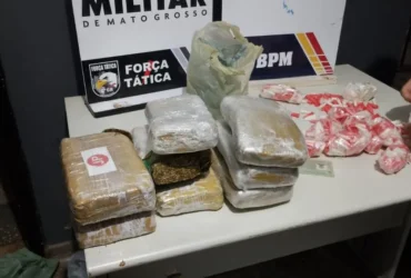 Mato Grosso: PM apreende drogas e prende suspeito de integrar facção criminosa