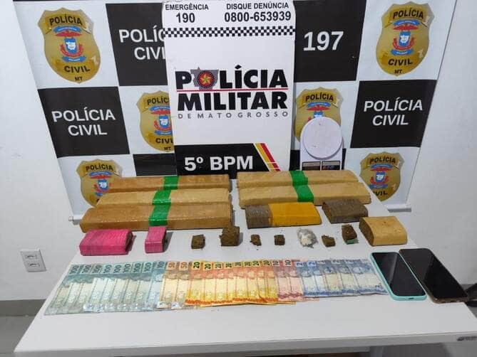Polícias Civil e Militar prendem dois homens por tráfico de drogas em Pedra Preta