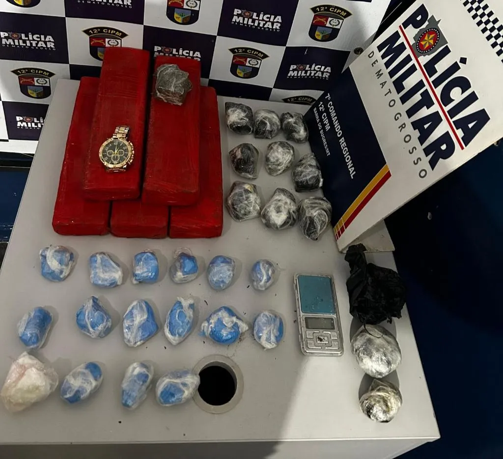 Casal é preso com drogas em operação da PM em Barra do Bugres