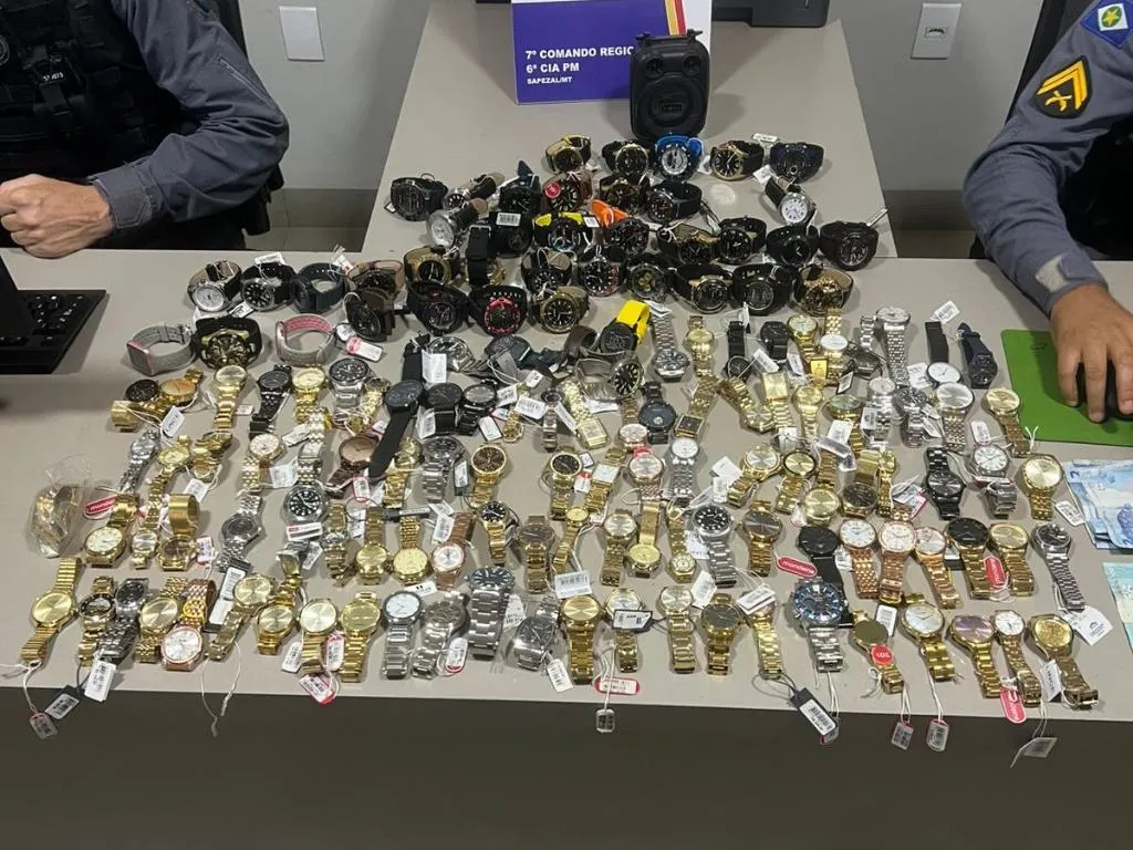 Polícia Militar recupera 148 relógios roubados em Mato Grosso