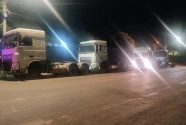 Três caminhões furtados são recuperados e suspeitos presos em Rondonópolis
