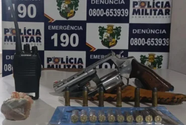 Polícia Militar apreende revólver e munições em Vila Bela da Santíssima Trindade