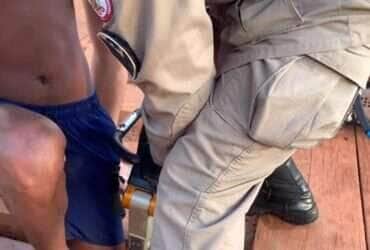 Jovem fica com a perna presa em ponte de madeira no Morocó e é resgatado pelos Bombeiros em Lucas do Rio Verde