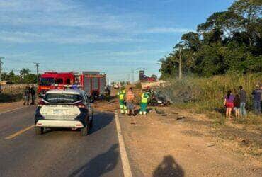 Grave acidente em rodovia de Mato Grosso deixa um morto carbonizado e três feridos