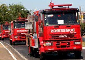 Incêndio em caminhão de pedras britas é controlado pelo Corpo de Bombeiros em Sorriso (MT)