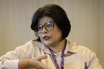 Rio de Janeiro (RJ), 07/05/2025 –A coordenadora de Desenvolvimento e Produção de Produtos RNA de Bio-Manguinhos/Fiocruz, Patrícia Neves, participa do 9º Simpósio Internacional de Imunobiológicos. Foto: Fernando Frazão/Agência Brasil