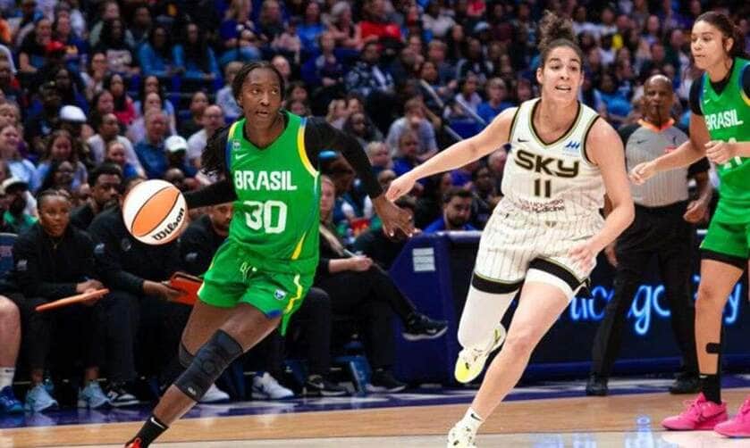 Louisiana , 02/05/2025 - A Seleção Brasileira feminina de Basquete durante partida contra o Chicago Sky, da WNBA. Foto: CBB/Divulgação