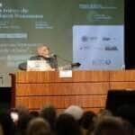 Rio de Janeiro (RJ), 13/05/2025 – Os acadêmicos Gilberto Gil e Joaquim Falcão na conferência