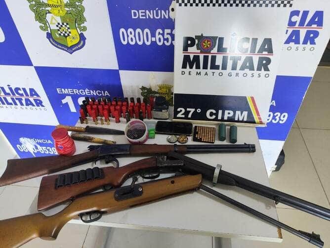 Homem é preso por ameaças e posse ilegal de armas na zona rural de Confresa