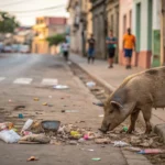 Porcos soltos causam transtornos em Várzea Grande