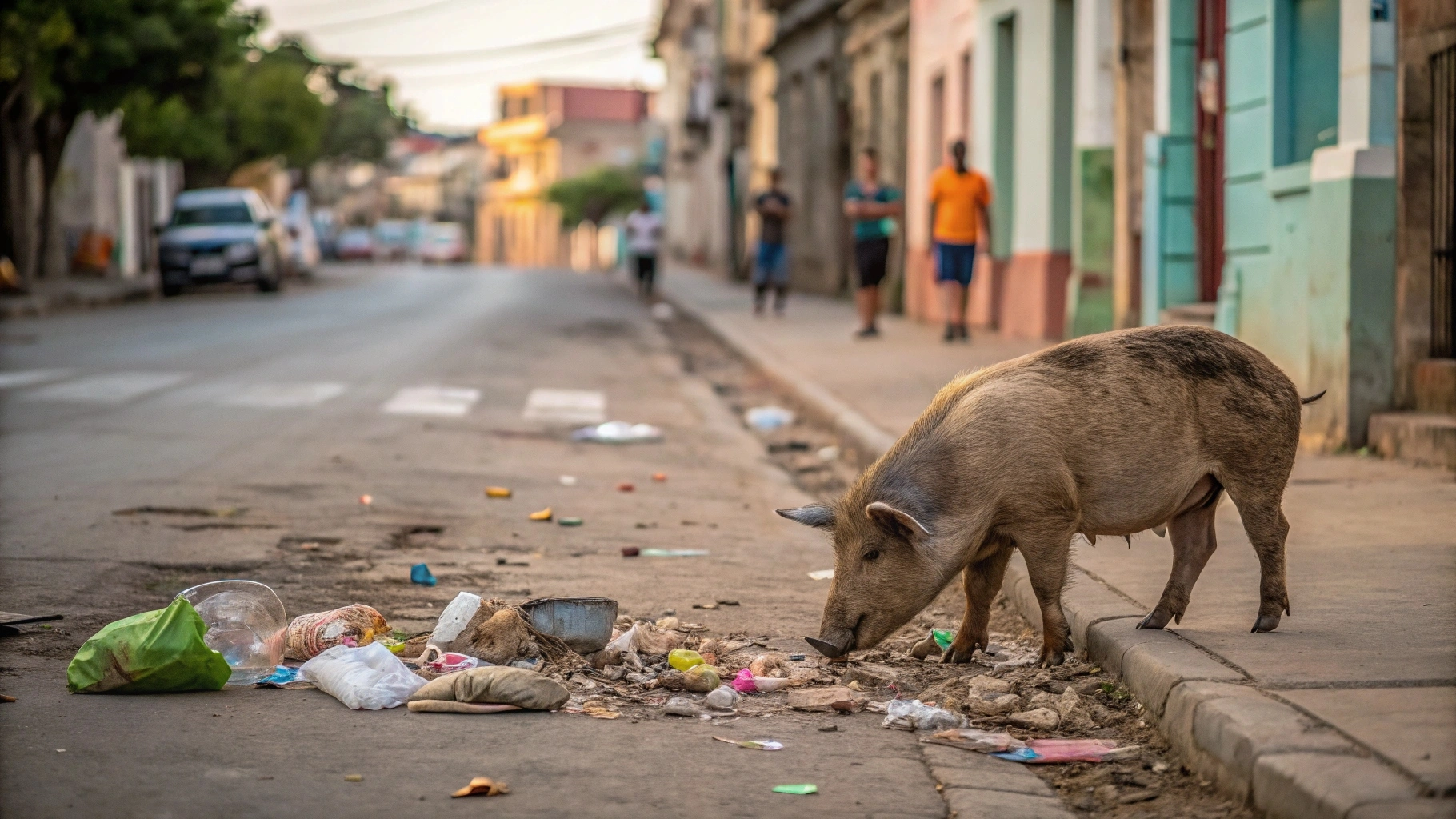 Porcos soltos causam transtornos em Várzea Grande