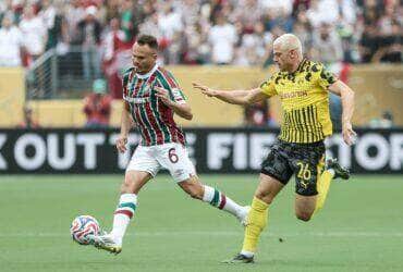 Lance de Borussia Dortmund x Fluminense. Imagem: Lucas Merçon/FFC