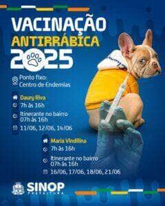 Centro de Endemias inicia campanha de vacinação antirrábica em Sinop; veja o cronograma