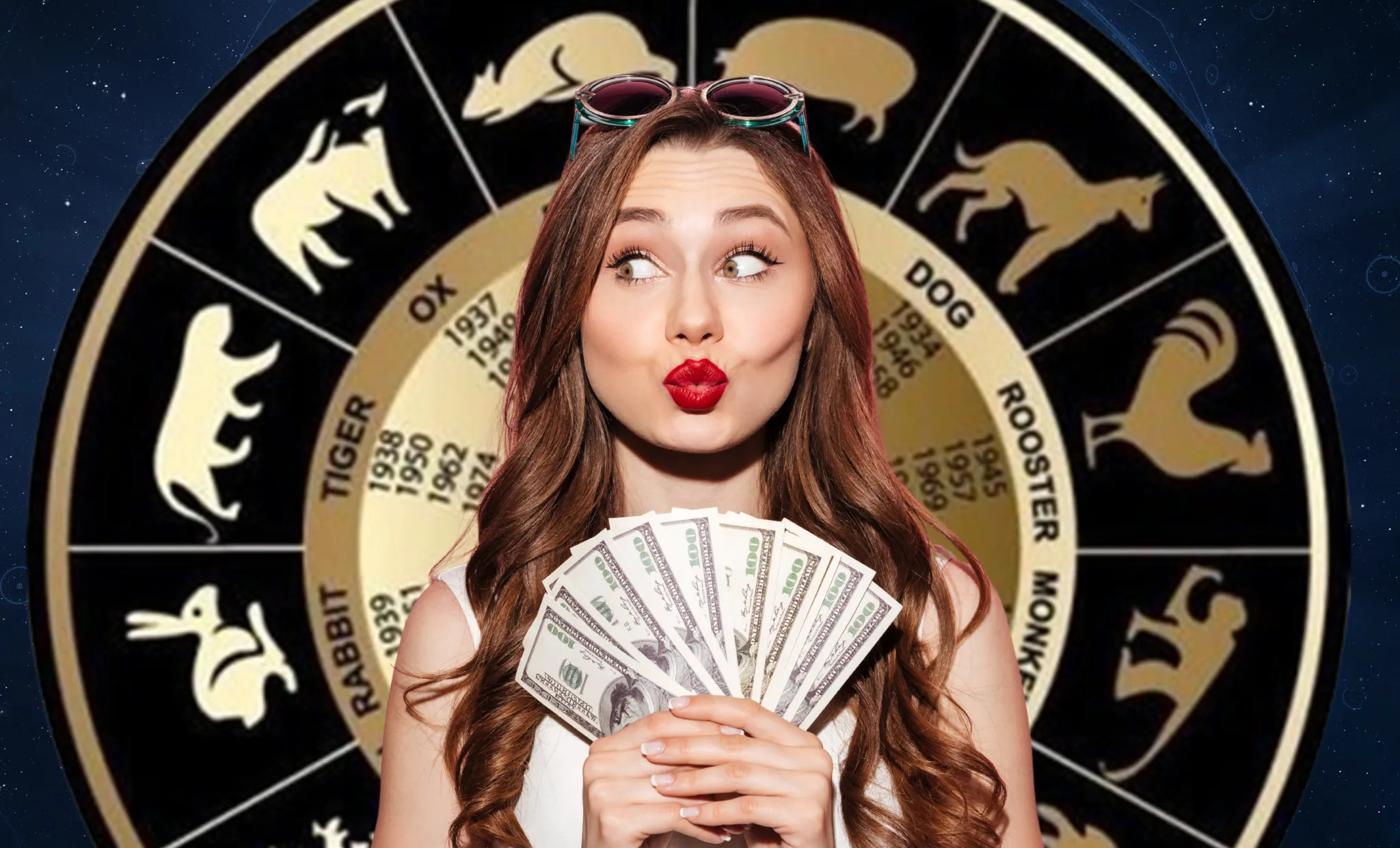 Horóscopo Chinês, mulher segurando dinheiro na mão