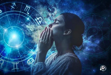 Mulher pensativa, imagem de fundo horóscopo