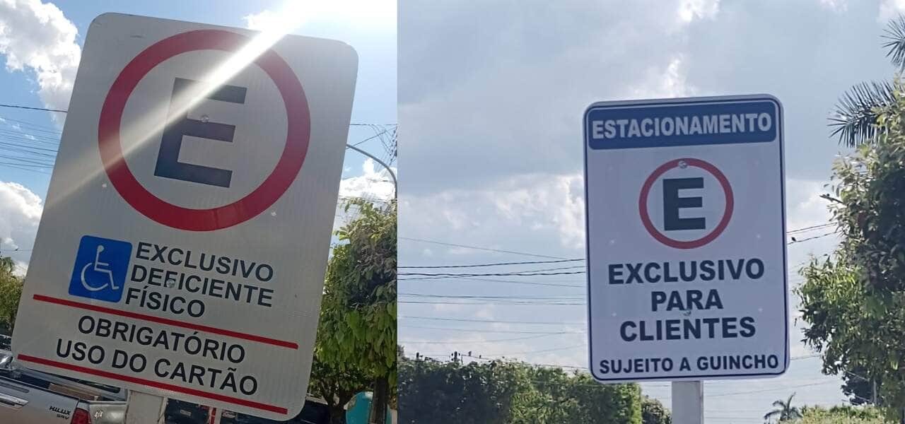 Guarda é acionada após denúncia e encontra sinalização modificada para favorecer estacionamento exclusivo a clientes de estabelecimento
