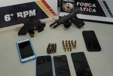 Facção é desarticulada com armas e carro roubado recuperado em Cáceres