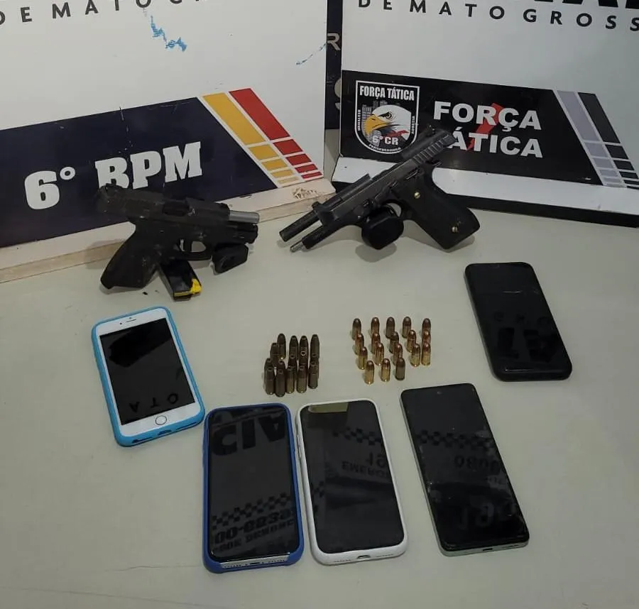 Facção é desarticulada com armas e carro roubado recuperado em Cáceres