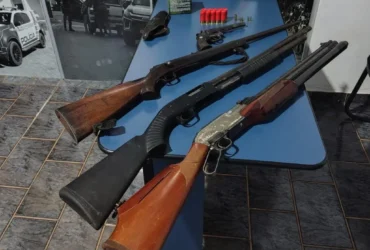 Polícia apreende armas e prende mulher por porte ilegal em São José dos Quatro Marcos