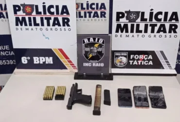 Polícia prende adolescentes com arma e 108 munições em Cáceres