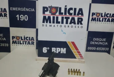Polícia Militar apreende pistola com 11 munições durante abordagem em Cáceres