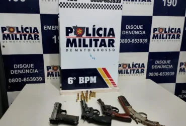 Polícia apreende arsenal e prende homem por porte ilegal de arma em Cáceres