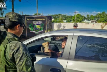 Polícia Militar realiza blitz educativa em MT pelo Dia do Meio Ambiente