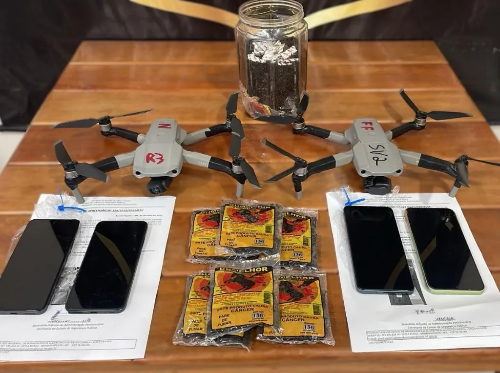 Drones são abatidos ao tentarem entregar ilícitos na penitenciária de Rondonópolis
