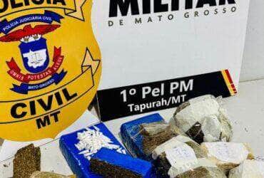 Policias Militar e Civil prendem membro de faccao por trafico e apreendem 47 quilos de drogas em Tapurah -CenárioMT