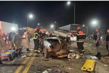 Grave acidente na BR-163 deixa um morto e cinco feridos, incluindo criança, em Sinop (MT)