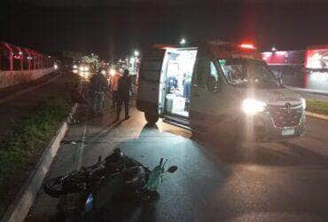 Motociclista fica gravemente ferido após colisão com ciclista em Várzea Grande (MT)