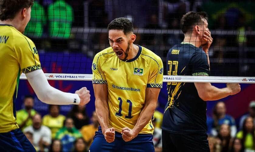 Eslovênia- 14/06/2025 Após início apagado, Brasil vence Ucrânia de virada na Liga das Nações. Foto- Divulgação/ Word Volleyball