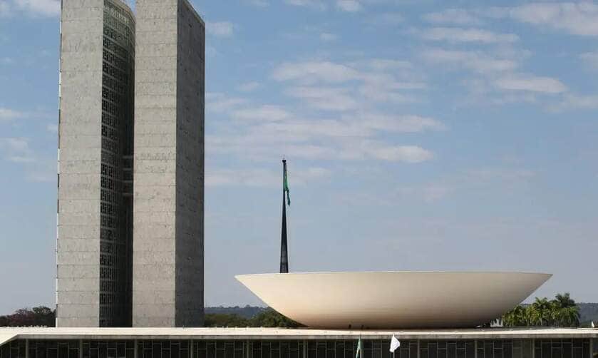 Palácio do Congresso Nacional na Esplanada dos Ministérios em Brasília