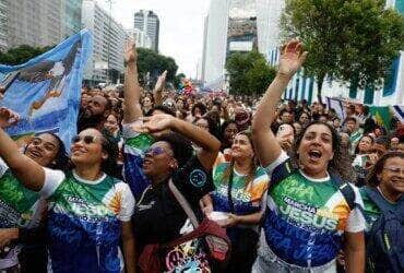 Rio de Janeiro (RJ), 24/05/2025 – A 18° edição da Marcha para Jesus reúne cristãos em caminhada pela Avenida Presidente Vargas, no centro da cidade. Foto: Fernando Frazão/Agência Brasil