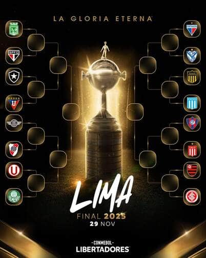 Reprodução X / Conmebol Libertadores Chaveamento - Libertadores 2025
