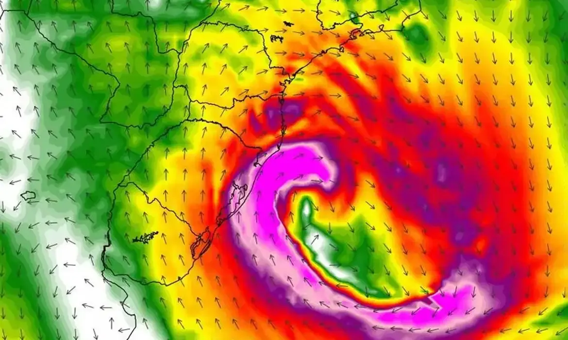 Rio Grande do Sul, 28/07/2025 - Ciclone no Rio Grande do Sul. Foto: Metsul/Divulgação