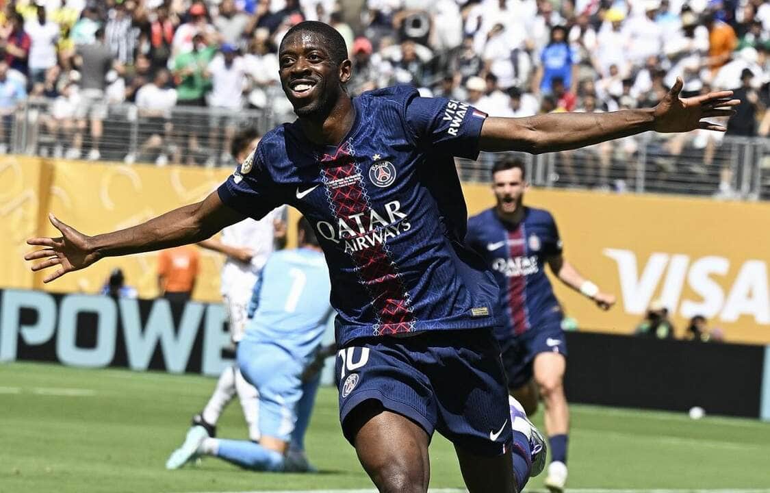 Jogadores do PSG festejam gol contra o Real. Imagem: PSG divulgação