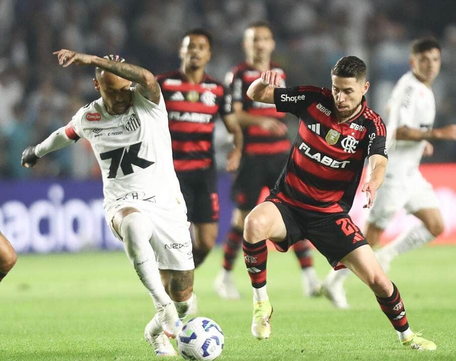 Lance de Santos x Flamengo. Imagem: Divulgação Flamengo Lance de Santos x Flamengo. Imagem: Divulgação Flamengo