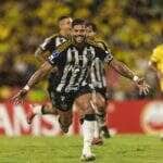 Hulk comemora gol do Atlético Mineiro em Bucaramanga. Imagem: Pedro Souza/Atlético