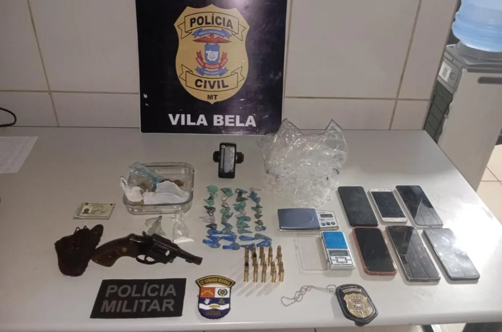 Ação conjunta localiza faccionados com arma e drogas em operação no interior