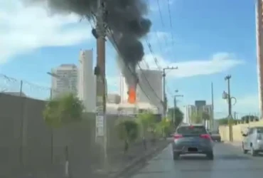 Incêndio controlado no sistema de refrigeração do Shopping Pantanal em Mato Grosso