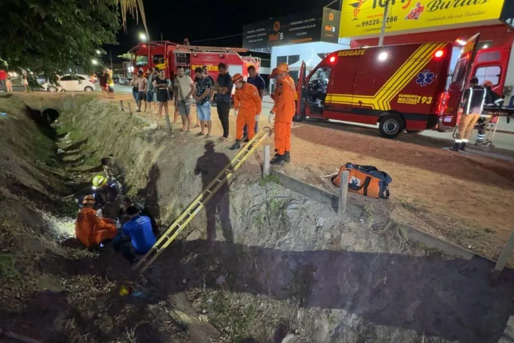 Motociclista é resgatado de valeta após acidente em Sinop
