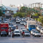 Trânsito na região central de Cuiabá