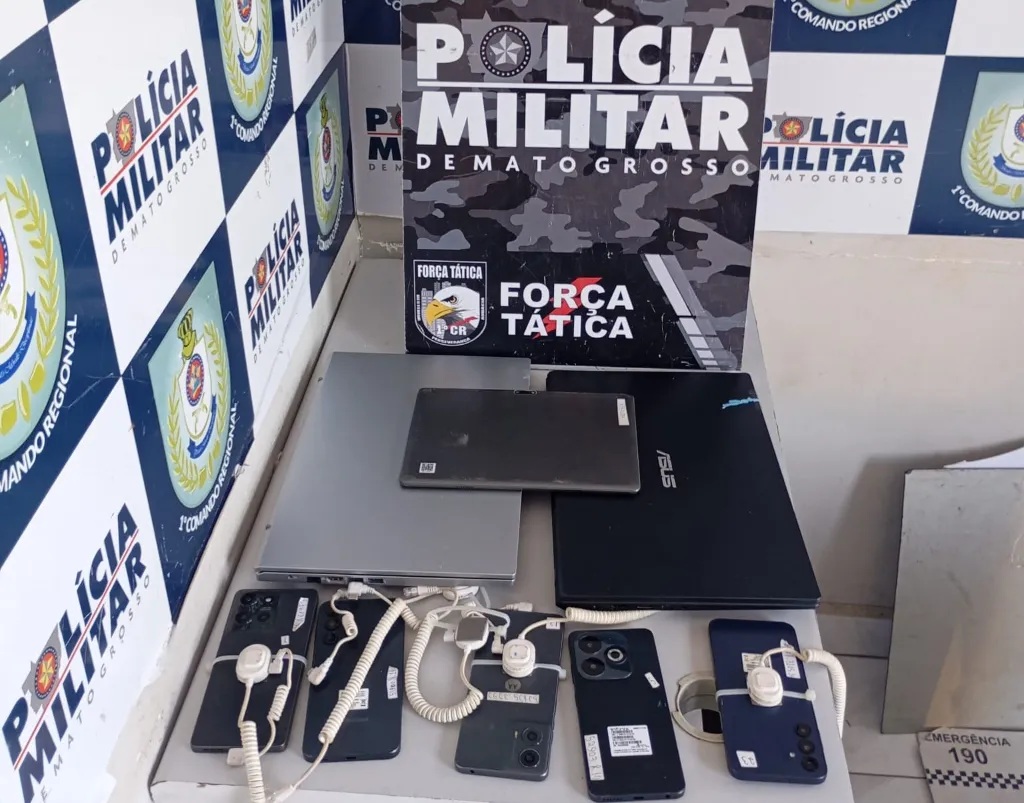 Força Tática recupera eletrônicos após roubo a loja em Cuiabá