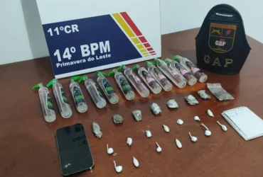 Homem é preso por tráfico com lança-perfume e drogas em Primavera do Leste
