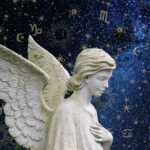Imagem ilustrativa de anjo celestial com luz dourada ao fundo, representando proteção espiritual para os signos, por CenárioMT / Canva